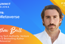O especialista em metaverso Matthew Ball será responsável por uma keynote no SBC Summit Barcelona metaverso