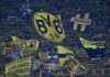 Imagem da torcida do Dortmund, para falar sobre pesquisa da Sportradar que aponta a Bundesliga como a liga mais emocionante do mundo
