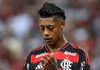 Imagem de Bruno Henrique, atacante do Flamengo suspeito de manipulação, que prestou depoimento ao STJD