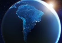 Imagem da América Latina vista pelo espaço