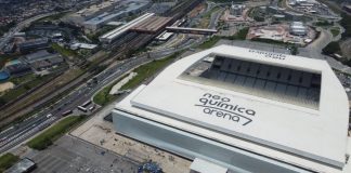 Esportes da Sorte realiza workshop sobre manipulação de resultados para atletas e comissão técnica do Corinthians Imagem aérea do Neo Quimica Arena, estádio do Corinthians