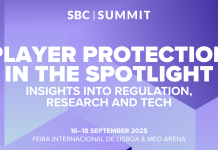 Banner do evento de Proteção ao jogador no SBC Summit