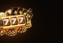 Representação de jogos de cassino com o símbolo 777 de um caça-níquel