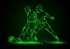 Desenho neon de dois jogadres de futebol