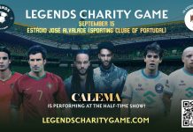 banner do Legends Charity game, realizado no Estádio José Alvalade