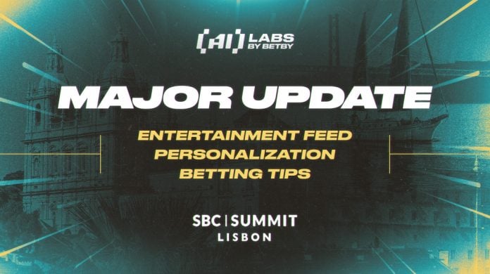 betby-divulgacao-ai-labs-sbc-summit-2025 Imagem oficial de divulgação da BETBY sobre atualizações do AI Labs para o SBC Summit 2025