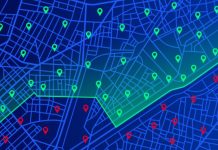 Diversos pontos de localização no mapa