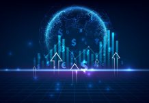 Gráfico virtual de crescimento financeiro