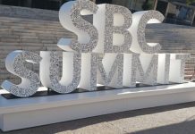 Letreiro em 3d do SBC Summit