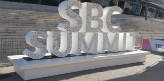 Letreiro em 3d do SBC Summit