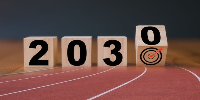 Galera-Bet-firma-parceria-com-Mercado-Livre-Arena-Pacaembu-até-2030 Quatro cubos de madeira formando o número 2030