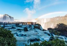 Foz do Iguaçu, localizado entre o Brasil e a Argentina, na América Latina