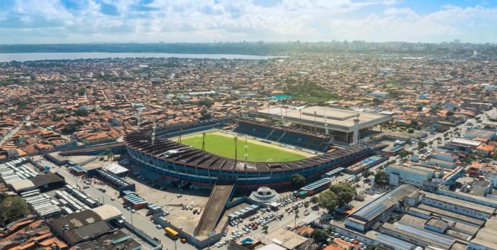 Estádio-Rei-Pelé-CSA Foto panorâmica tirada do Estádio Rei Pelé em Alagoas, casa do CSA e CRB