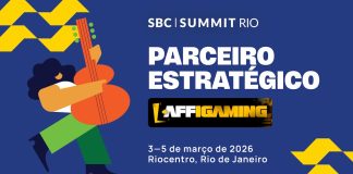 SBC e AFFiGAMING impulsionam crescimento responsável do mercado de afiliados no Brasil Banner digital oficial de divulgação da parceria entre a SBC e a AFFiGAMING antes do SBC Summit Rio 2026