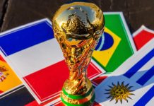 Esportes da Sorte vai patrocinar Copa do Mundo 2026 no SBT e na N Sports Troféu da Copa do Mundo sob bandeiras da França, Brasil, Espanha e Uruguai.