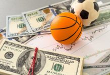 IBIA identifica 25 alertas de apostas esportivas suspeitas no Brasil em 2025 Bolas de basquete e futebol sob maços de dinheiro.