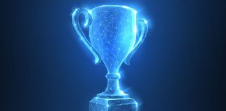 Troféu virtual azul