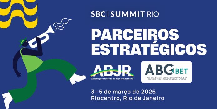 Banner de anúncio de parceria entre SBC, ABJR e ABC-Bet.