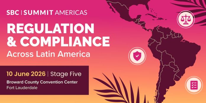 SBC-Summit-Americas-Trilha-Regulação-Compliance Banner para a trilha de regulação e compliance do SBC Summit Americas 2026.