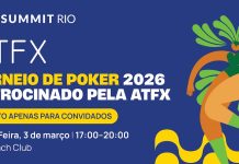Banner para o torneio de poker do SBC Summit Rio patrocinado pela ATFX.