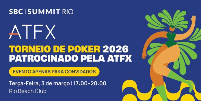 Banner para o torneio de poker do SBC Summit Rio patrocinado pela ATFX.