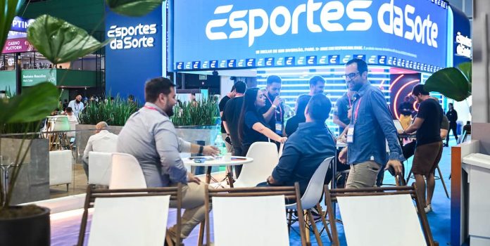 Esportes-da-Sorte Foto tirada do estande do Esportes da Sorte no SBC Summit Rio 2026.
