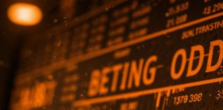 "Betting Odds" escrito em larajna junto a cálculos de probabilidades de apostas esportivas com fundo escuro