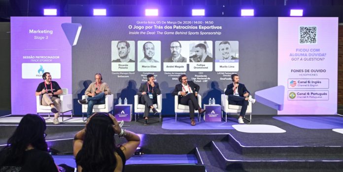 patrocinios-esportivos-no-brasil-sbc-summit-rio-2026 Painel de discussão sobre patrocínios esportivos no SBC Summit Rio 2026
