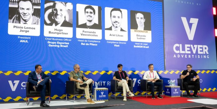 sbc-summit-rio-2026-quem-joga-paga- Panelistas discutindo o mercado de apostas no SBC Summit Rio 2026
