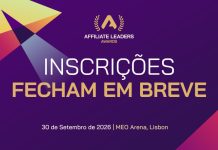 Affiliate Leaders Awards 2026: inscrições entram na reta final com cerimônia marcada em Lisboa Banner digital oficial de divulgação do Affiliate Leaders Awards 2026