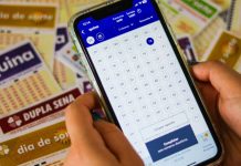 ANEL propõe modernização da Loteria Federal Uma pessoa acessando o site da Caixa para apostar na Quina e diveros volantes ao fundo