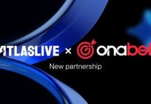 Banner para anúncio da parceria entre Atlaslive e Onabet.