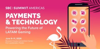Banner digital para a trilha de pagamentos e tecnologia LATAM do SBC Summit Americas 2026.