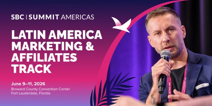 Banner digital oficial de divulgação do palco dedicado a afiliados no SBC Summit Americas 2026