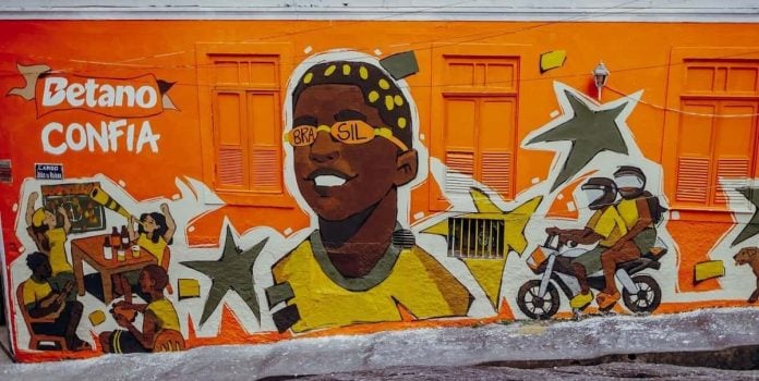 Mural da Betano para a Copa do Mundo 2026.