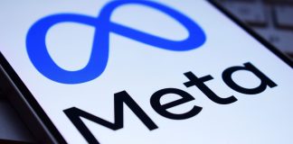 Logotipo da Meta em smartphone.