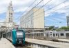 Trem da SuperVia na Estação Central do Brasil do Rio de Janeiro