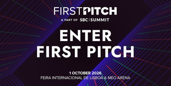 Banner de divulgação para as inscrições da edição de 2026 do First Pitch durante o SBC Summit.