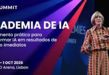 Academia de inteligência artificial do SBC Summit abordará agentes de IA, ameaças de deepfakes e colaboração entre humanos e IA Banner digital para a Academia de IA do SBC Summit 2026.