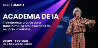 Academia de inteligência artificial do SBC Summit abordará agentes de IA, ameaças de deepfakes e colaboração entre humanos e IA Banner digital para a Academia de IA do SBC Summit 2026.