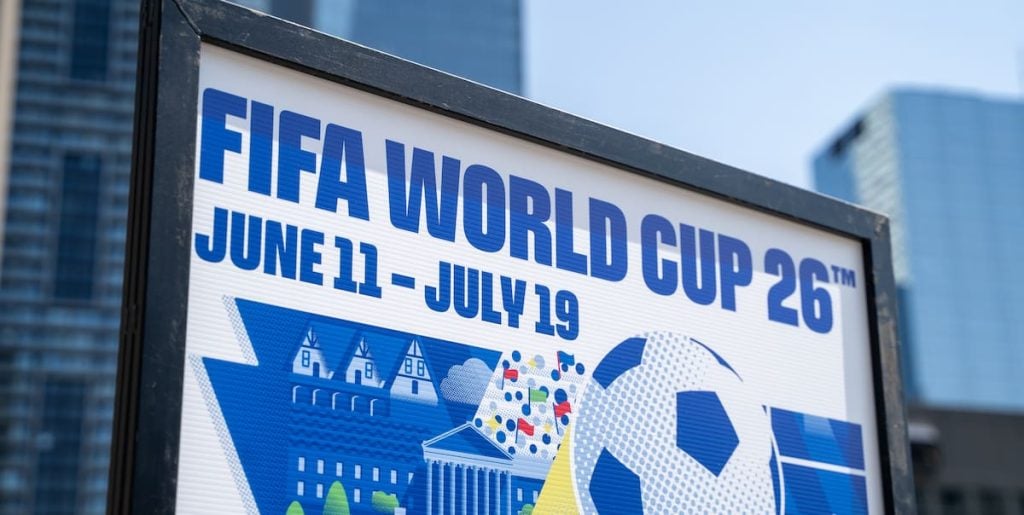 Anúncio da FIFA para a Copa do Mundo 2026.