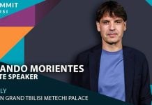 Fernando Morientes participará do SBC Summit Tbilisi 2026 Banner digital oficial de divulgação da participação de Fernando Morientes no SBC Summit Tbilisi 2026.