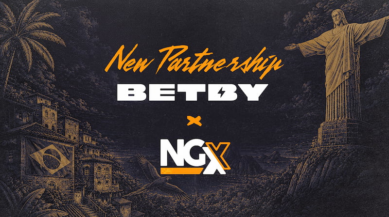 Banner feito para o anúncio da parceria entre BETBY e NGX.