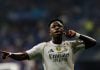 Vinícius Júnior, jogador do Real Madrid, celebra gol.