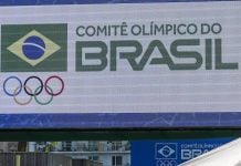 Placa do Comitê Olímpico do Brasil (COB).