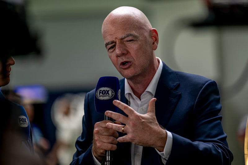 Foto tirada de Gianni Infantino, presidente da FIFA.