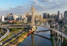 Vista da Ponte Octávio Frias de Oliveira, em São Paulo