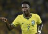 Unico autentica mais de 120 milhões de transações de apostas na Copa do Mundo 2026 Vini Jr. vestindo a camisa 7 da Seleção Brasileira