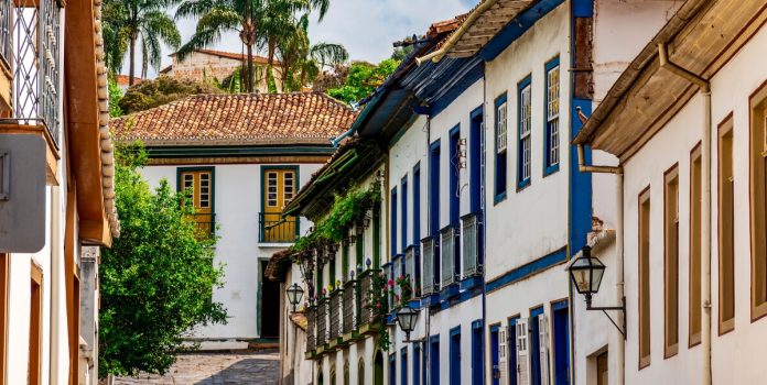 Casas coloniais na cidade de Diamantina, em Minas Gerais
