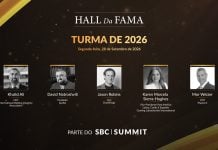 Banner digital oficial de divulgação dos homenageados do Hall da Fama de 2026 da SBC
